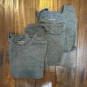 Lot of 3 Everlane Pocket T-shirts - Charcoal - Large
